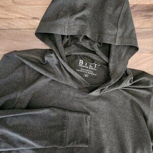 BYLT Basics Womens Cropped Lightweight Hoodie Size XS Olive Heathered Green